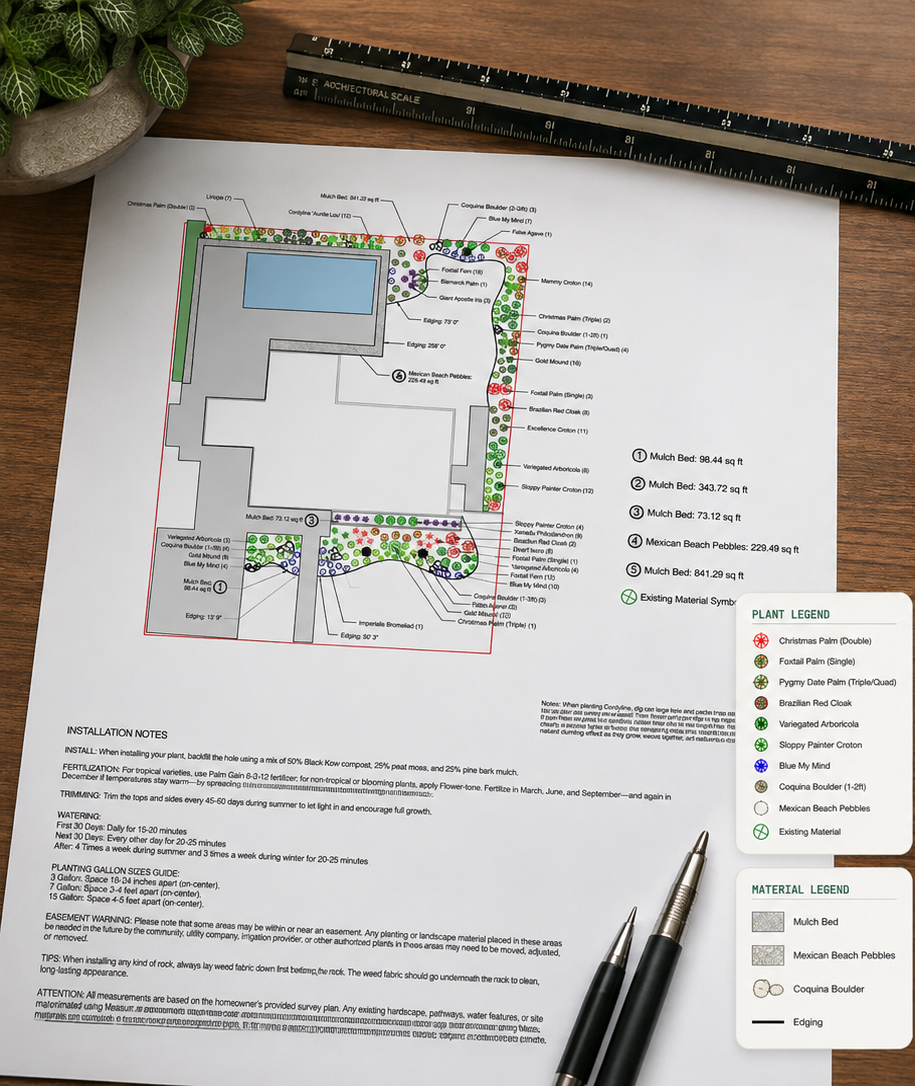 Detailed CAD landscape design blueprint